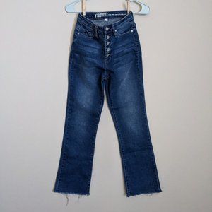 YMI Vintage Dream | High Waisted Ankle Flare With A Raw Hem Button Fly Jeans